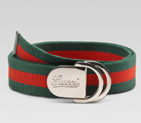 belt with engraved gucci script logo and D ring bu 189812 H90WN 8460