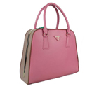 Prada Saffiano Leather Medium Tote Bag BL5018 Peach&Grey BL5018