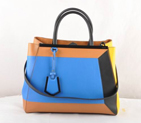 Fendi '2Jours Block' leather mixed colors handbags F2552M