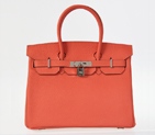 Hermes Birkin 30CM clemence leather in Watermelon Red with Silver hardware H30LSWRS