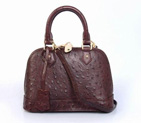 2013 Louis Vuitton Ostrich Leather Alma BB M91606 dark coffee M91606