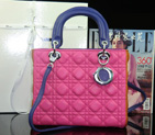 Two-tone lilac and Three mixed colors leather 'Lady Dior' bag M0550PBAN