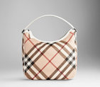 MEDIUM CHECK PATENT TRIM HOBO 38009891