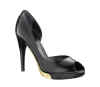 SENSUAL OPEN TOE PUMP IN GLAZED LEATHER XPSE2IGZ