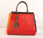 Fendi '2Jours' Horsehair Calfskin Leather mixed color shoulder and tote bag F2552M