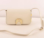 Fendi Chameleon Classic Saffiiano Leather Small Shoulder Bag 2541 White 2541